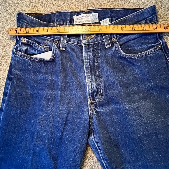 Vintage Abercrombie & Fitch Flared Blue Jeans Medium/Dark Wash 100% Cotton 6 - Picture 10 of 11